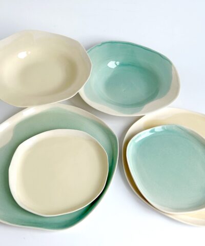 porcelain dishes soft colors