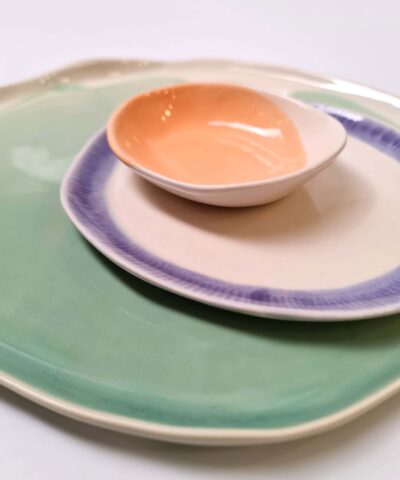 colorful porcelain set plates modern style